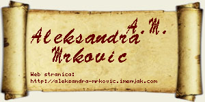 Aleksandra Mrković vizit kartica